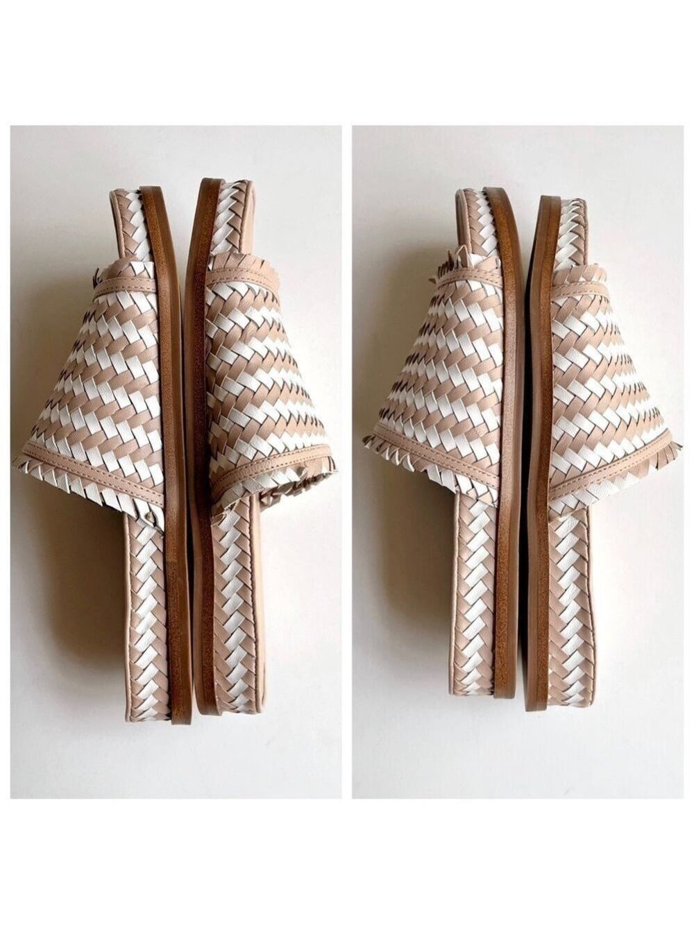 Sigerson Morrison Woven Leather Slide Sandals - Picture 8 of 12